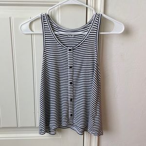 Art class tank top in a girls large with black and white stripes and buttons